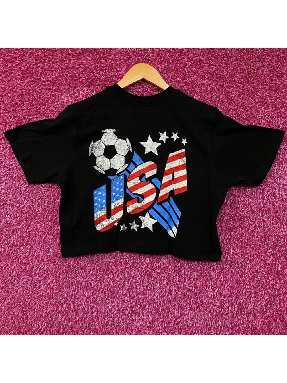 Junk Food Clothing USA Mock Neck Crop T-Shirt 2XL